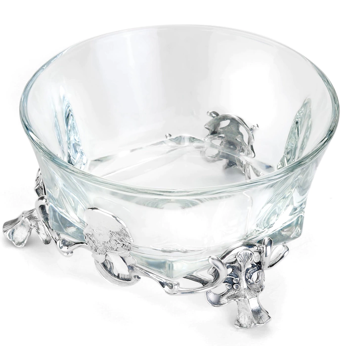 Crystal salad bowl "Lucien Olivier" with silver